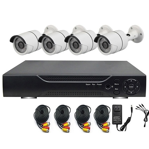 Sistem supraveghere CCTV de interior si exterior cu 4 camere HDMI, DVR, USB