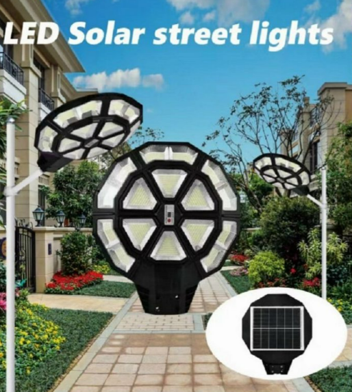 LAMPA STRADALA PROIECTOR LED 1200 W CU PANOU FOTOVOLTAIC CU SENZOR CADOU STALP METALIC