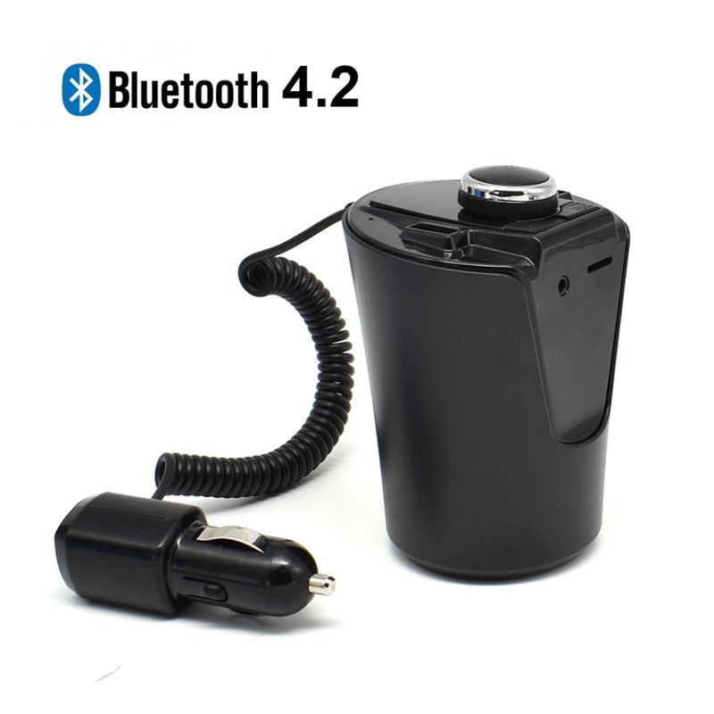 Modulator FM Bluetooth Handsfree si incarcator Maşină, Ecran LCD suport pahar