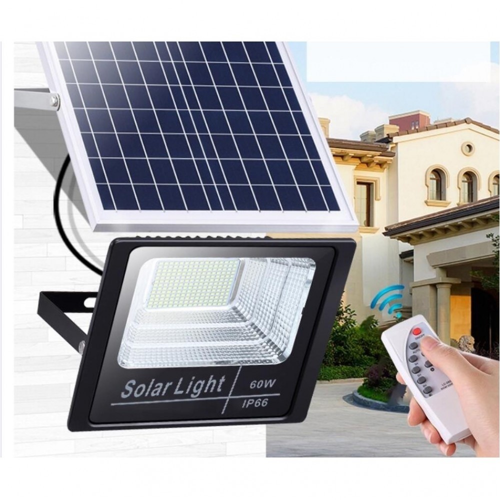 Proiector LED SMD, 50 W, cu panou solar si telecomanda 