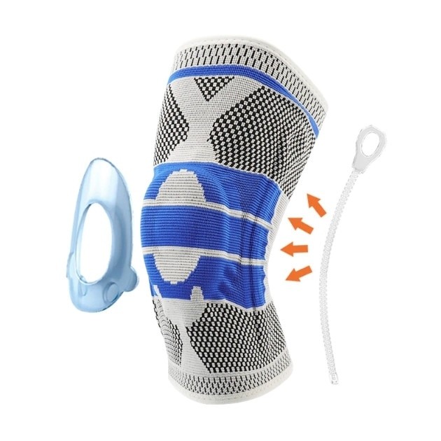 Genunchiera, pentru Genunchi si Activitati Sportive, din Material Respirabil, cu Arcuri Metalice, Pernita Silicon