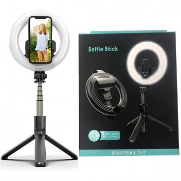 Lampa circulara LED cu suport Selfie Stick, telecomanda de declansare, L07