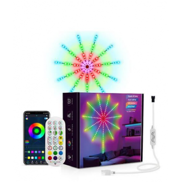 Lumini tip artificii, inteligente, LED, RGB, vibrante pe muzica, cu telecomandă și control din smartphone 