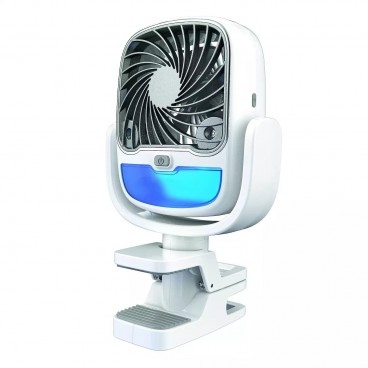 Ventilator portabil cu apa, calitate premium, AIR COOLER, port USB, rezervor de 200 ml, 3 viteze, Led schimbator in diferite culori, clema de pridere, rotire 360 grade, camping/picnic/drumetii/sala/birou/plaja, 26.5 x 16 x 7.5 cm