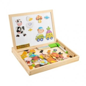 Tabla magnetica educationala pentru copii cu piese de puzzle